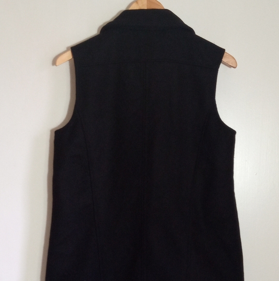 Banana Republic black wool longline moto vest women's size medium - Picture 6 of 7